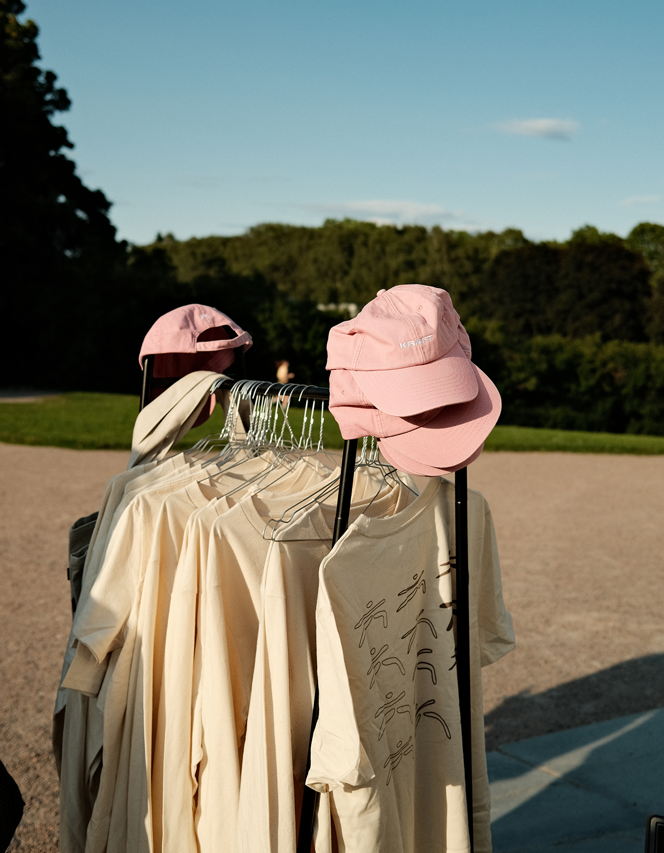 Woman with sunglasses walking down runway